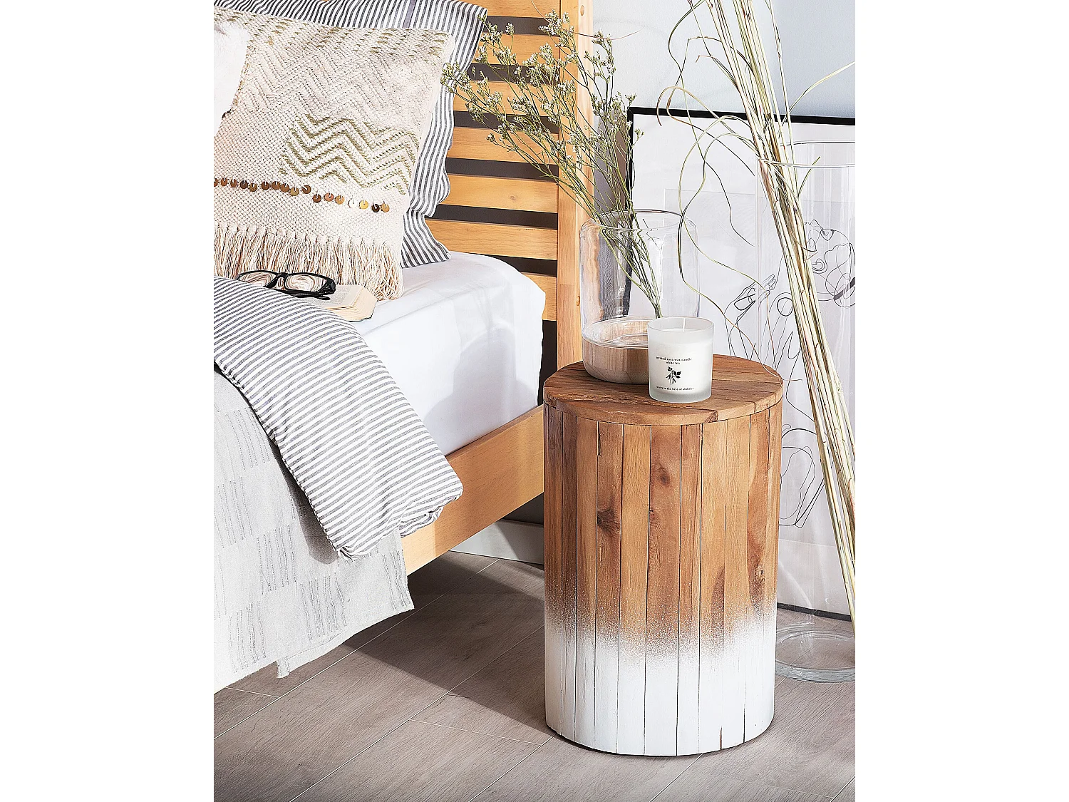 Tavolino MOVAS Legno di teak Marrone/ Bianco