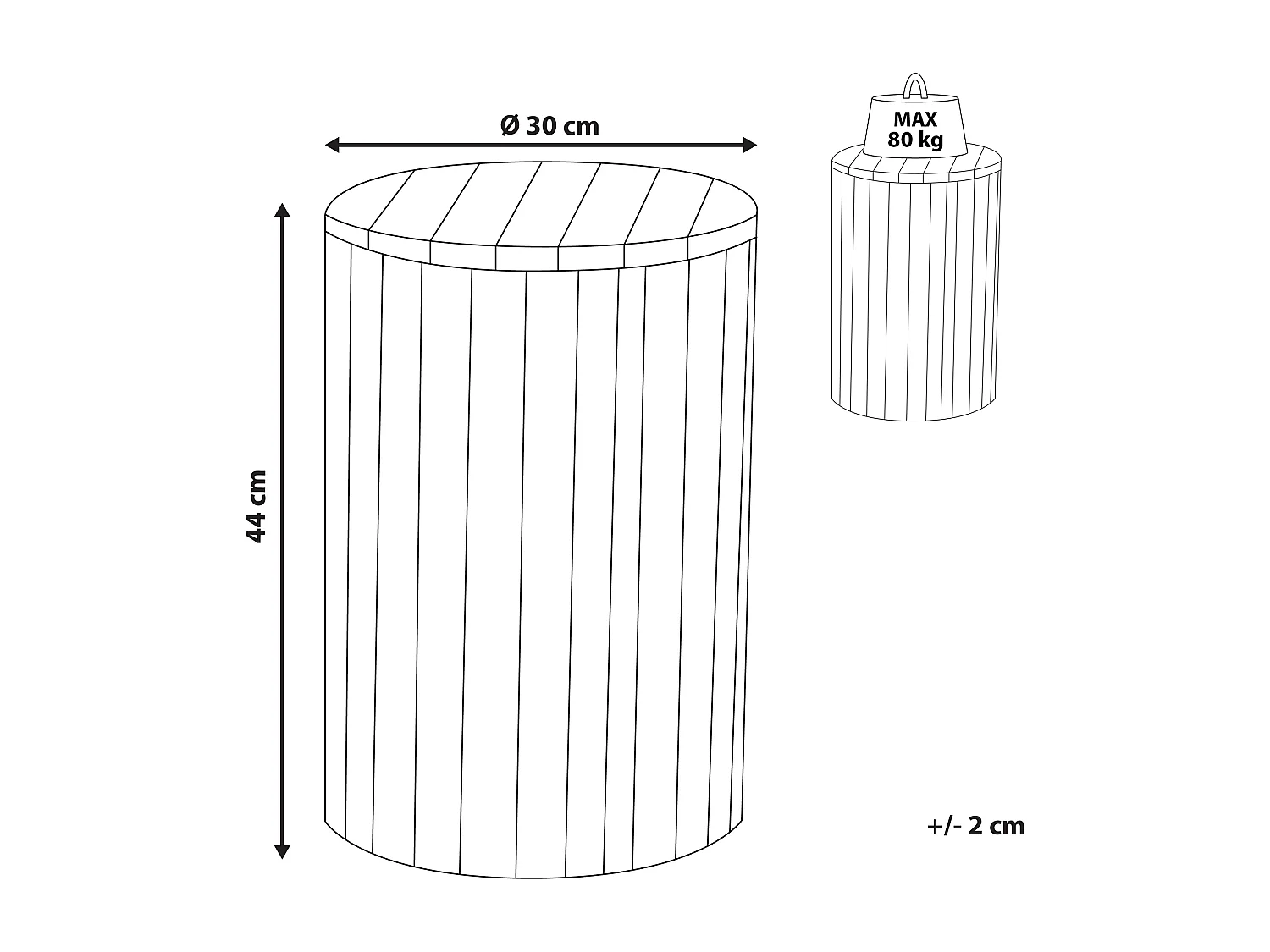 Table d'appoint MOVAS Teck Marron/blanc