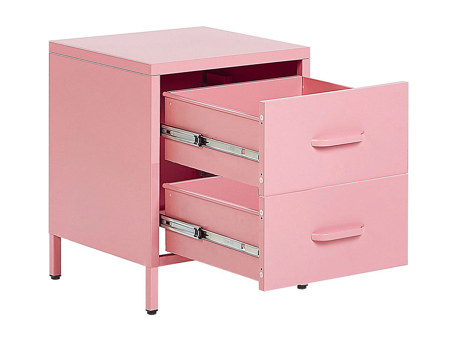 Table de nuit à 2 tiroirs MALAVI Métal Rose