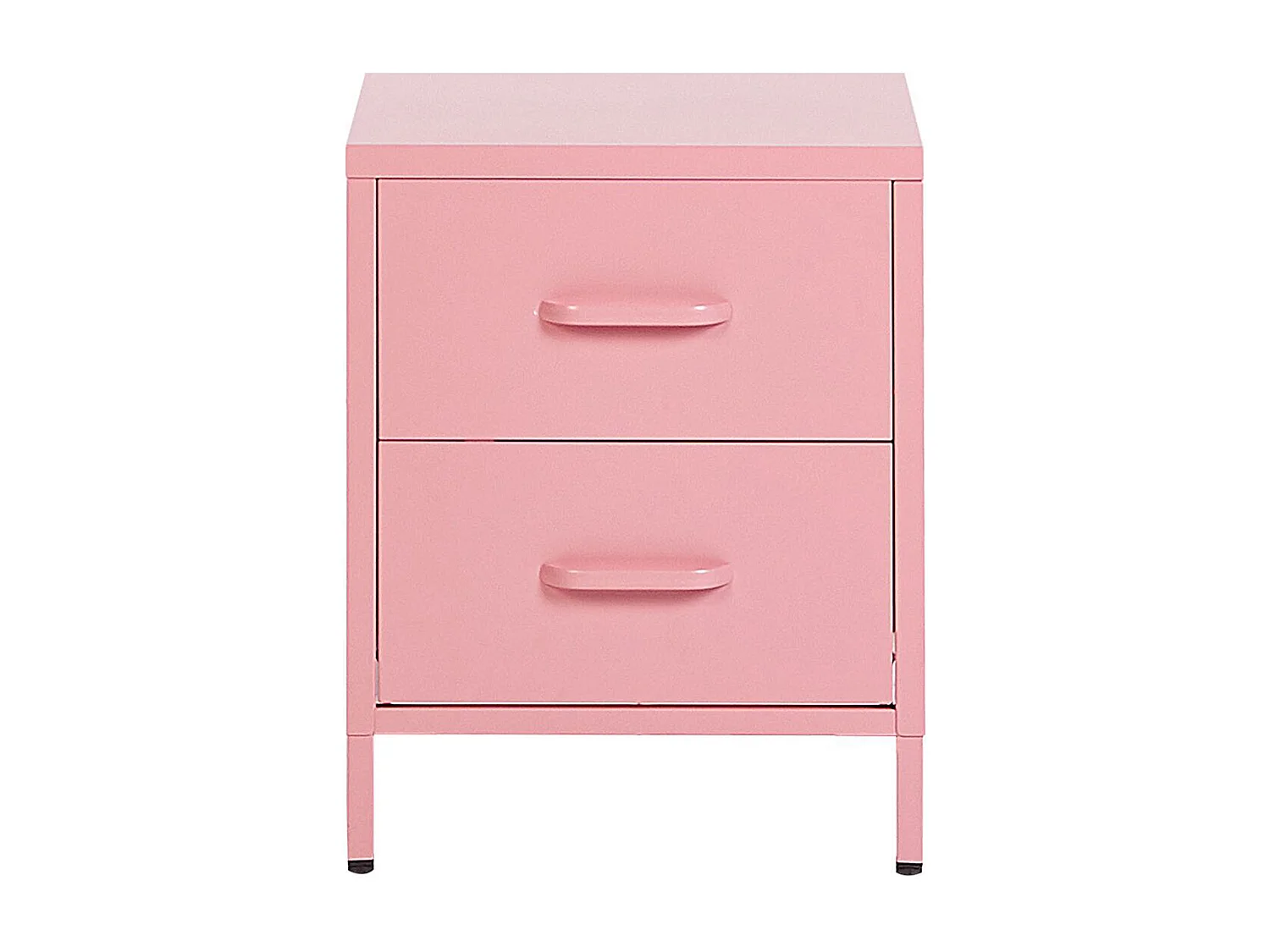 Table de nuit à 2 tiroirs MALAVI Métal Rose