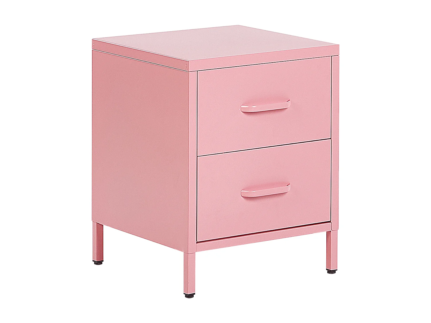 Table de nuit à 2 tiroirs MALAVI Métal Rose