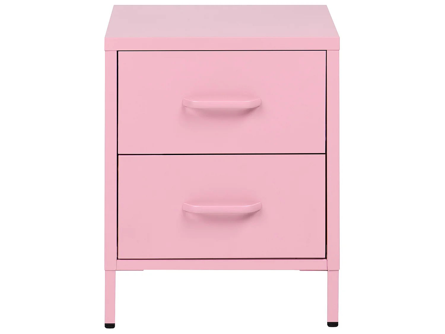 Table de nuit à 2 tiroirs MALAVI Métal Rose