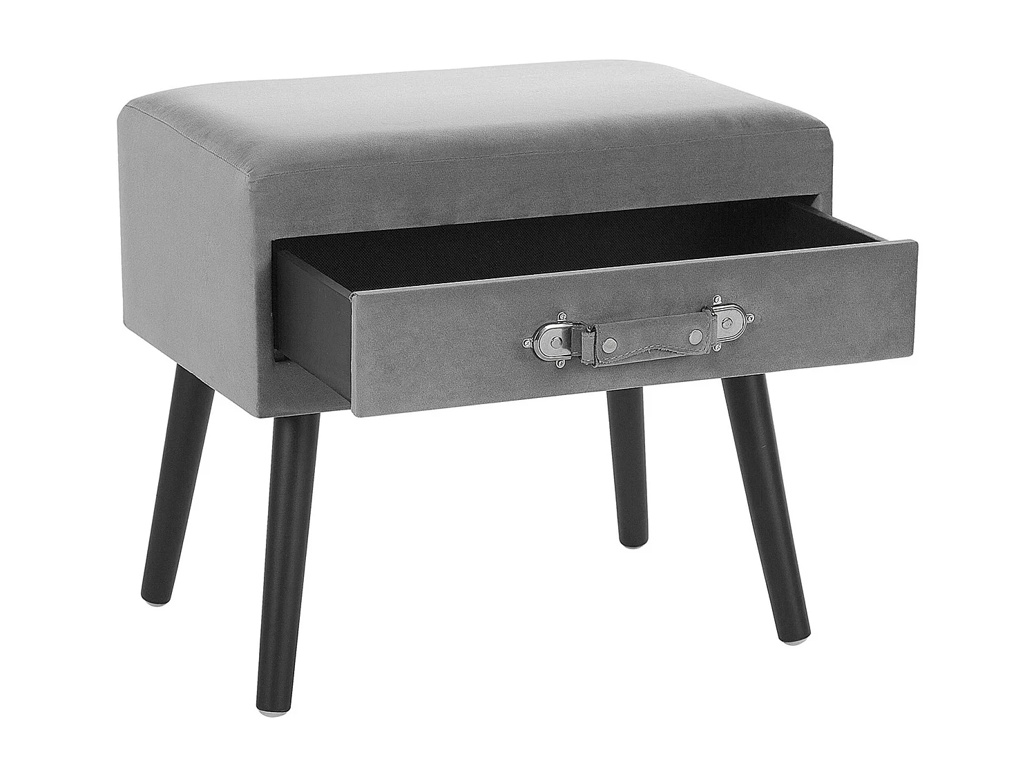 Table de nuit à 1 tiroir EUROSTAR Velours Gris