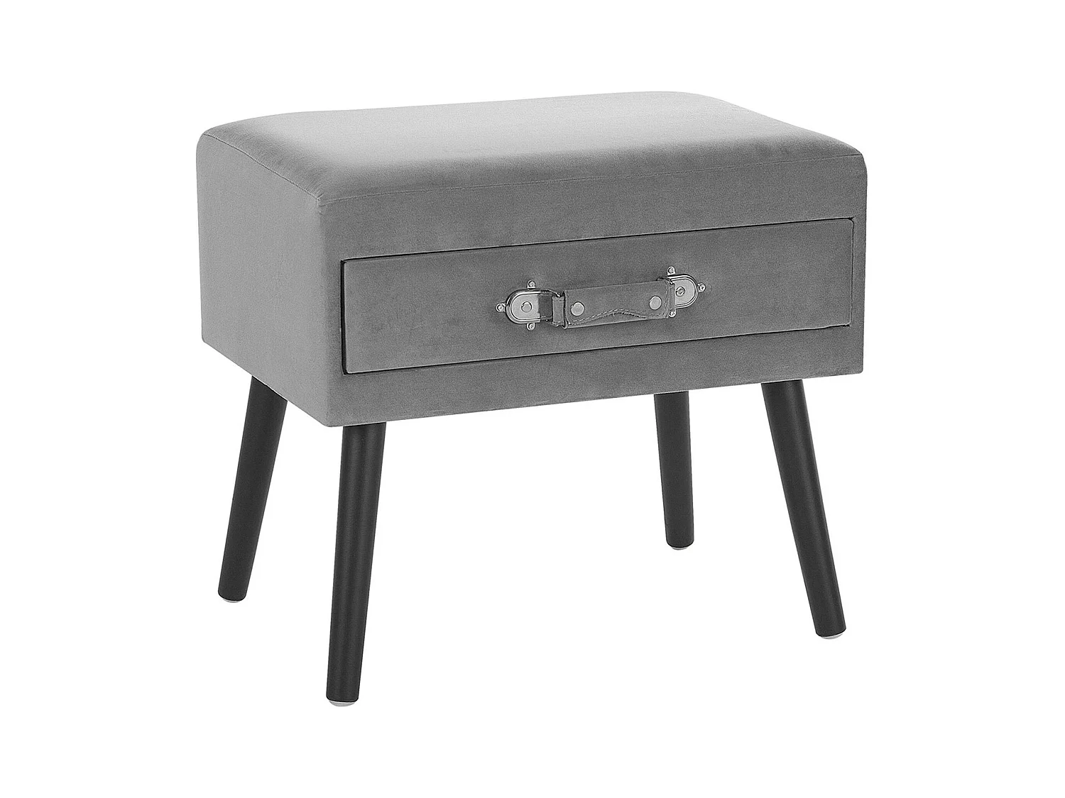 Table de nuit à 1 tiroir EUROSTAR Velours Gris