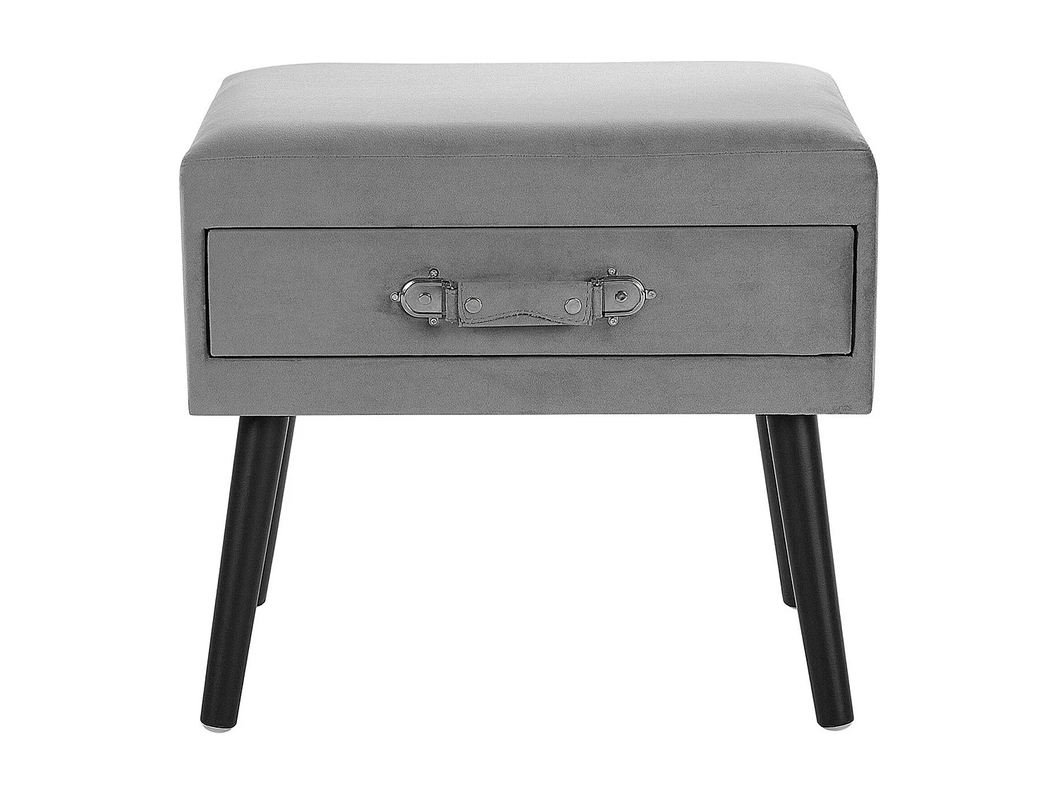 Comodino 1 cassetto EUROSTAR Velluto Grigio