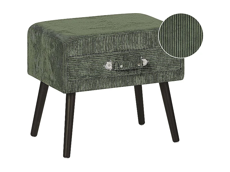 Mesa de cabeceira com gaveta EUROSTAR Bombazine Verde escuro