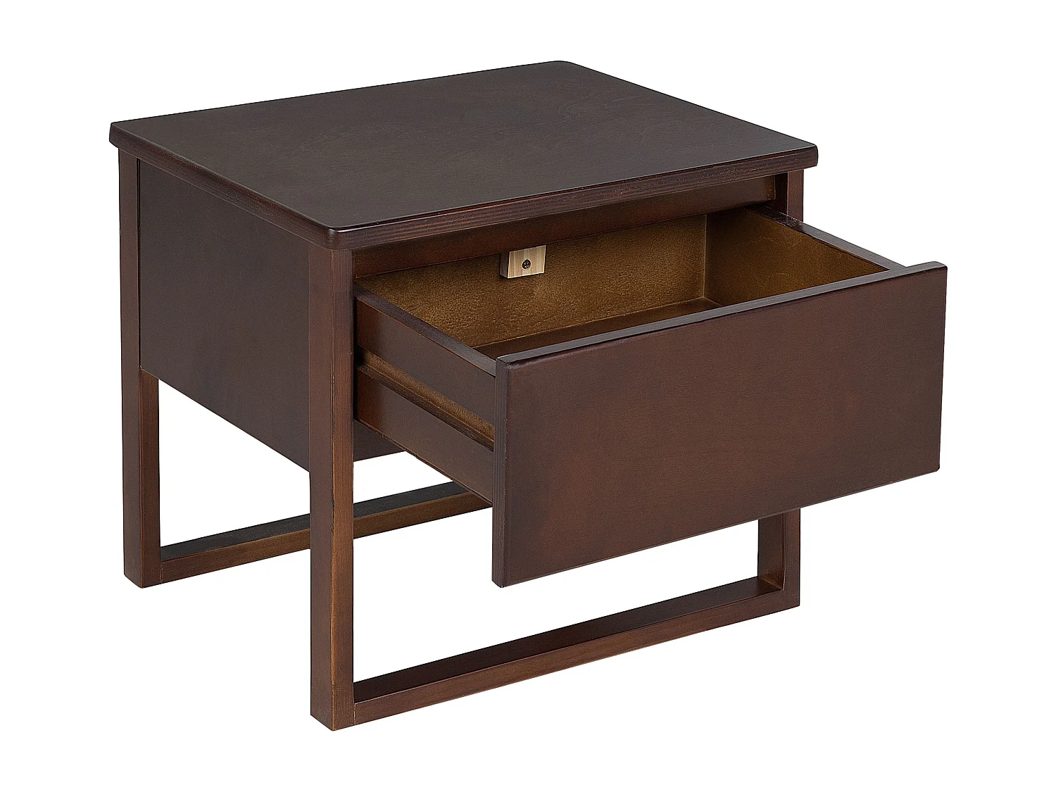 Nachttisch dunkelbraun Kiefernholz 41 x 50 cm mit Schublade Modern Giulia