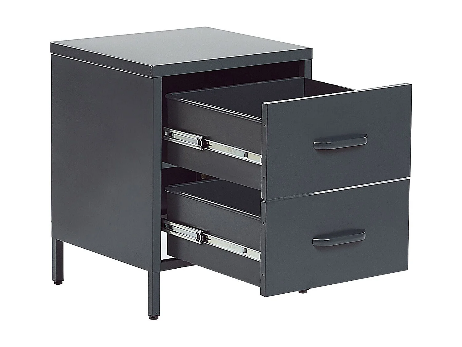 Nachtkastje met 2 lades MALAVI Metaal Donkergrijs