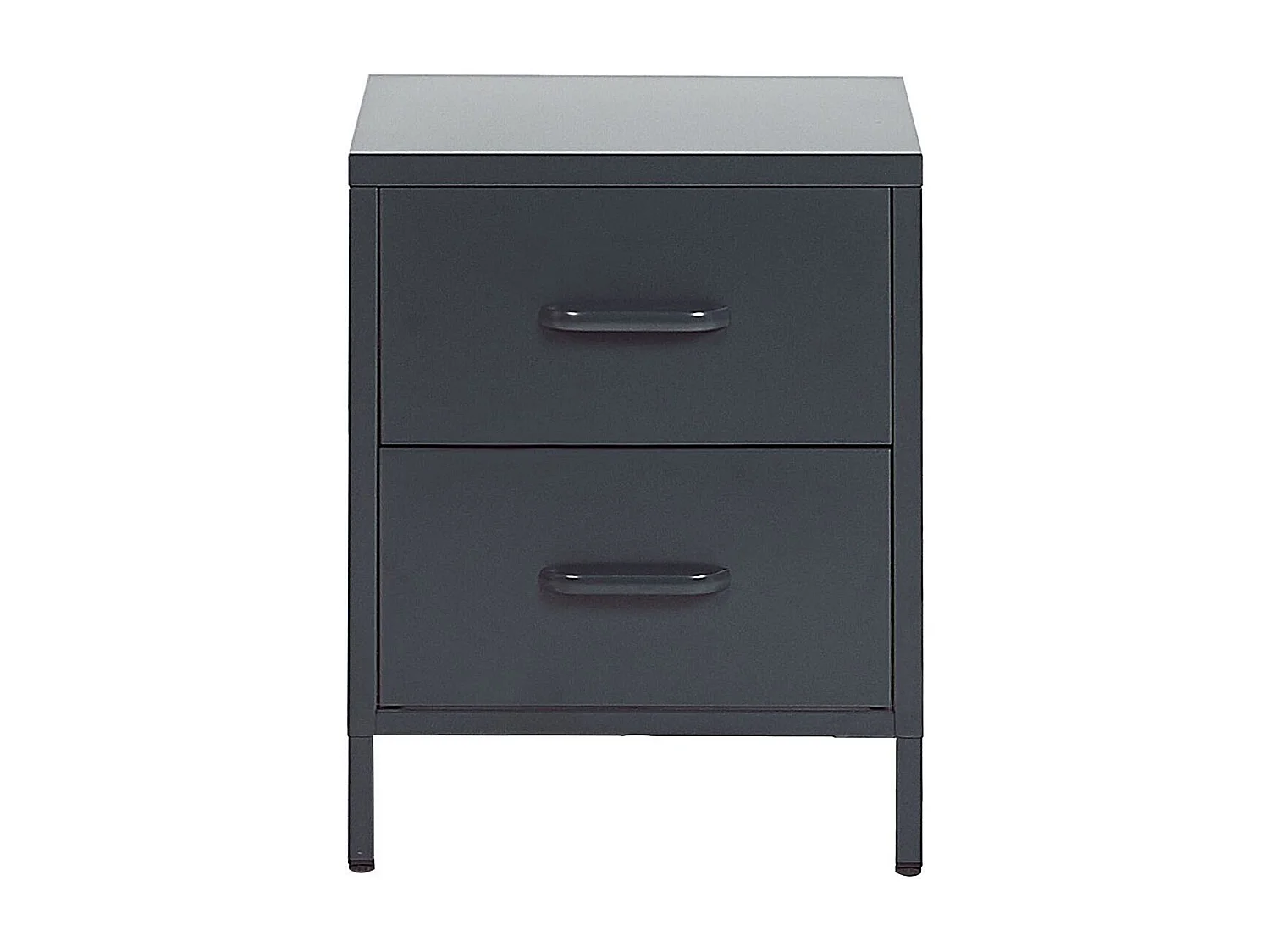 Nachtkastje met 2 lades MALAVI Metaal Donkergrijs