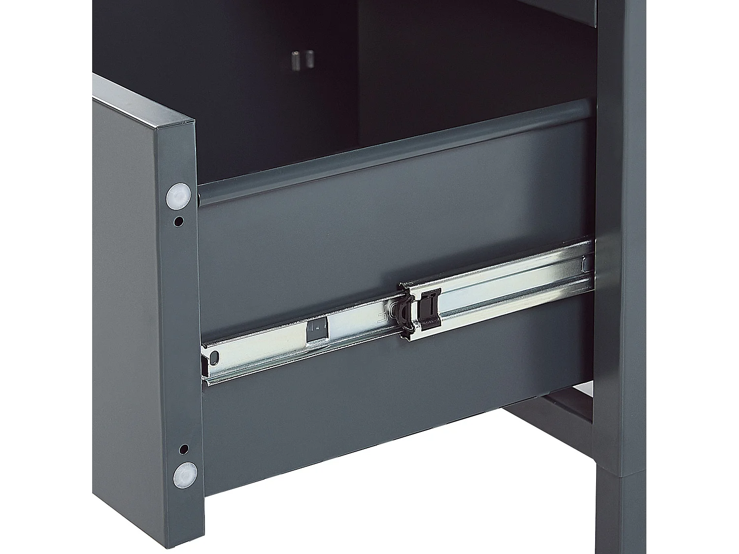 Nachtkastje met 2 lades MALAVI Metaal Donkergrijs
