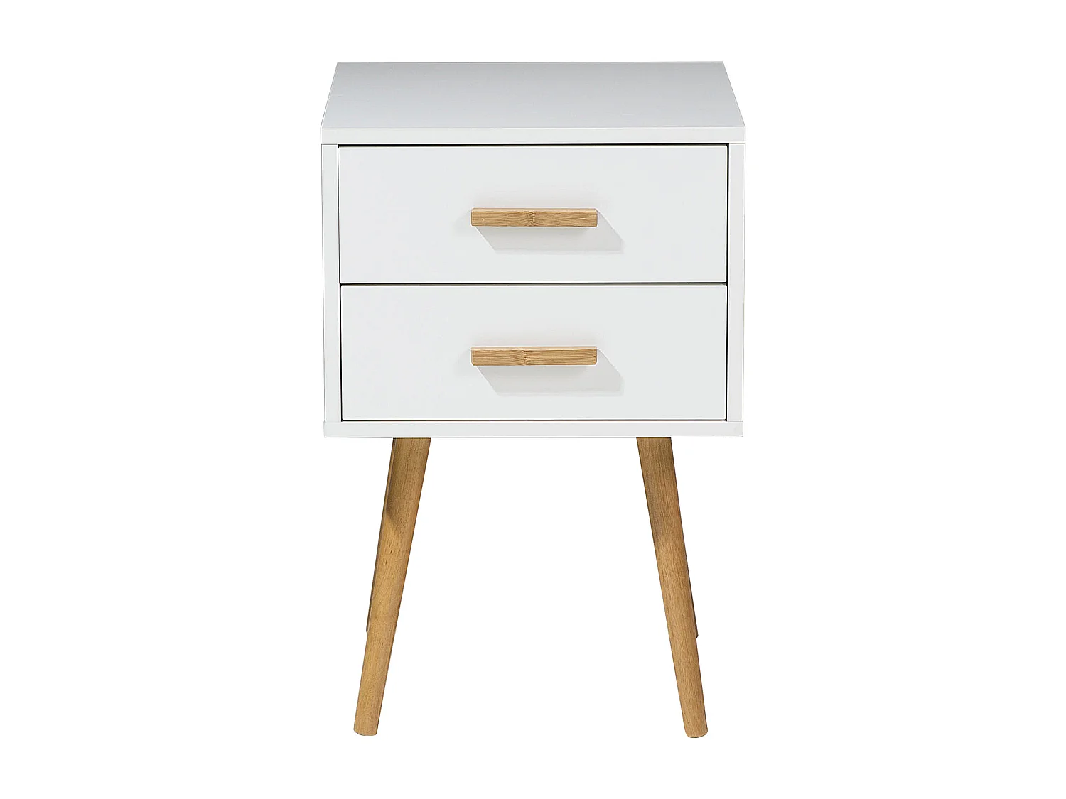 Table de nuit à 2 tiroirs ALABAMA Blanc