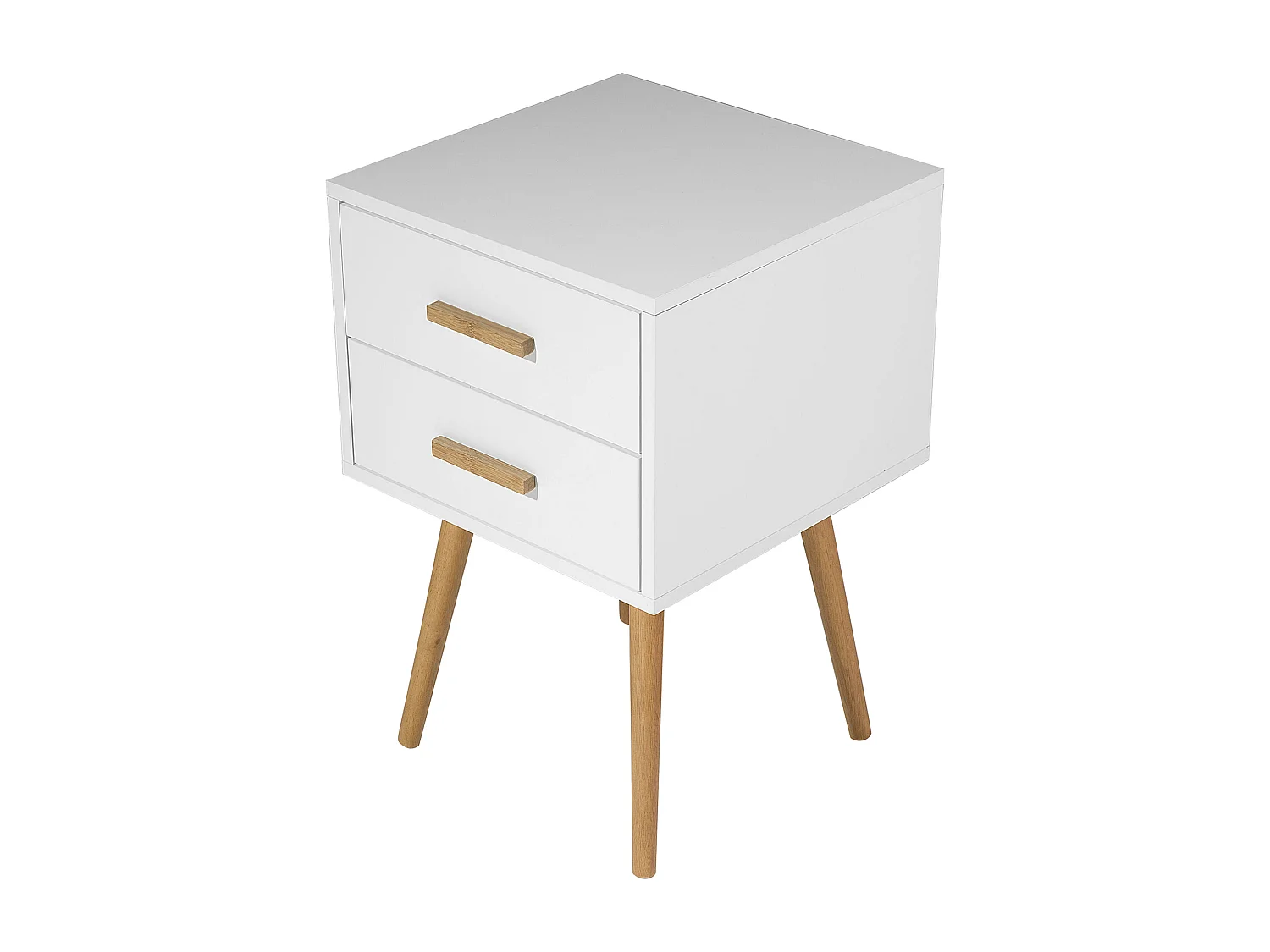 Table de nuit à 2 tiroirs ALABAMA Blanc