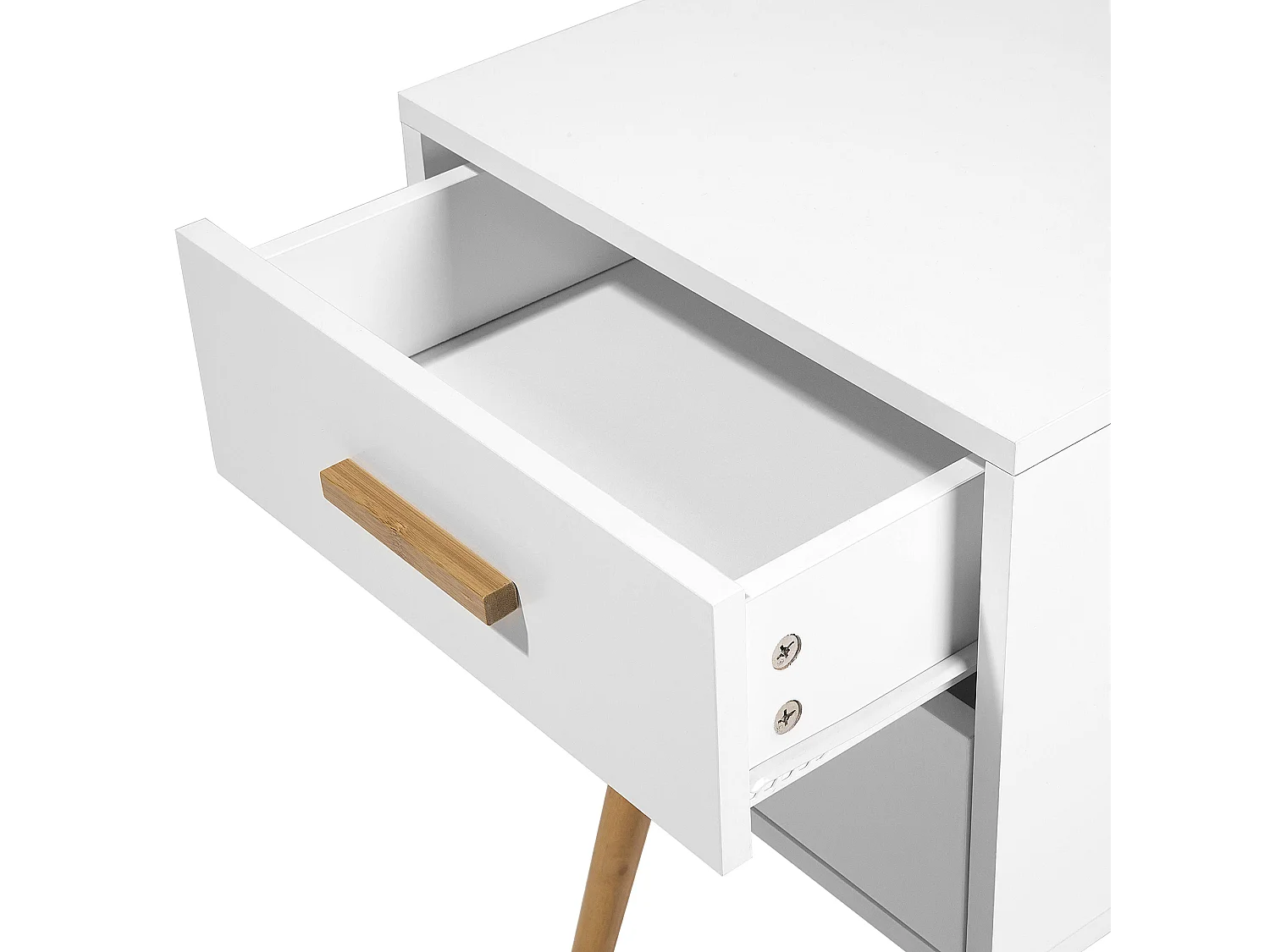 Table de nuit à 2 tiroirs ALABAMA Blanc