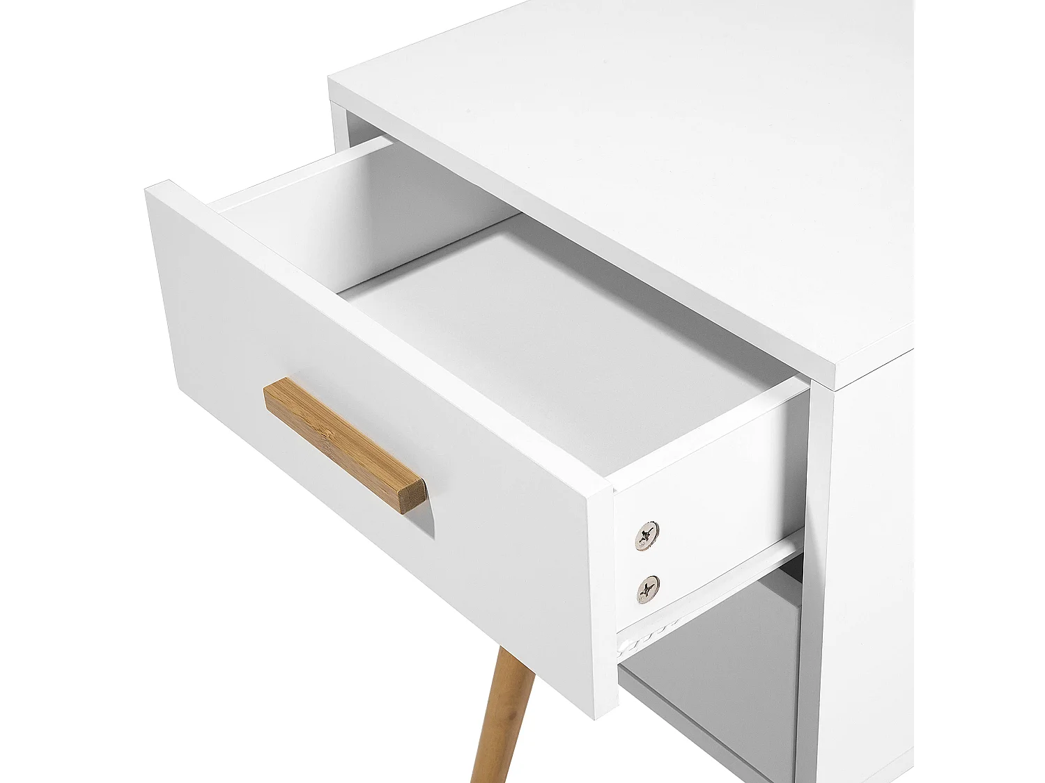 2 Drawer Bedside Table ALABAMA White