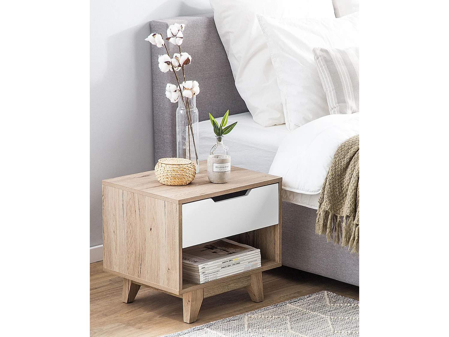 Table de nuit à 1 tiroir SPENCER Blanc