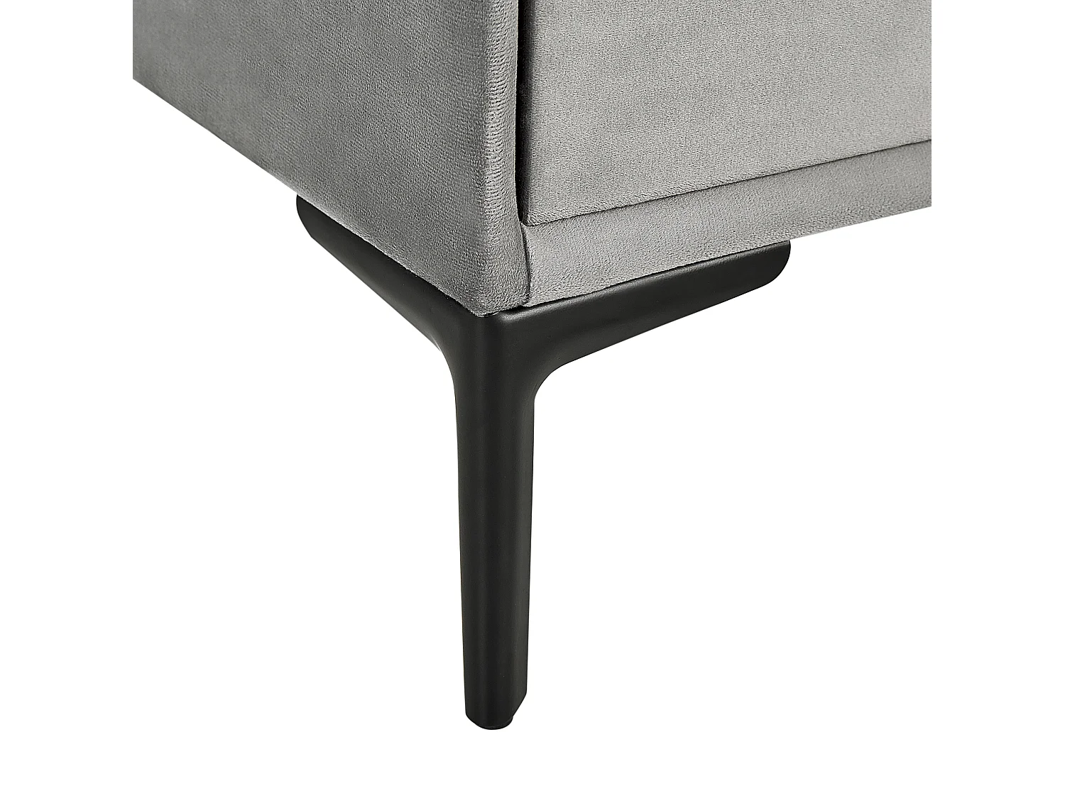 Table de nuit à 2 tiroirs SEZANNE Velours Gris clair