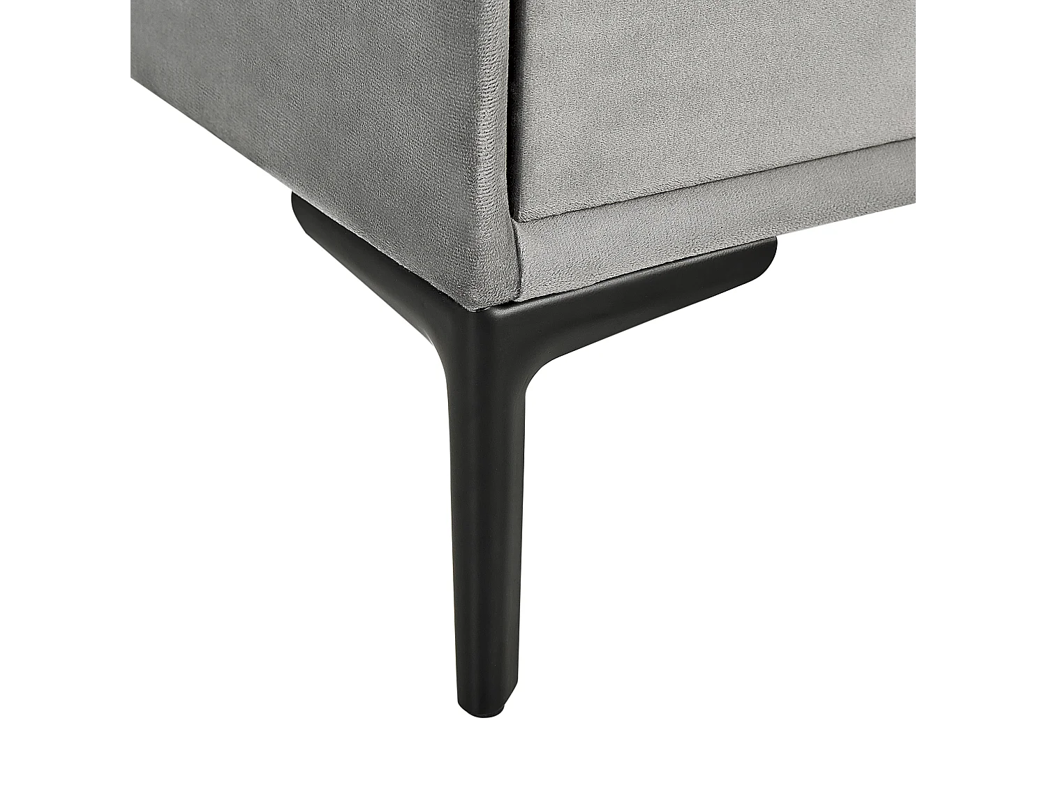 Table de nuit à 2 tiroirs SEZANNE Velours Gris clair