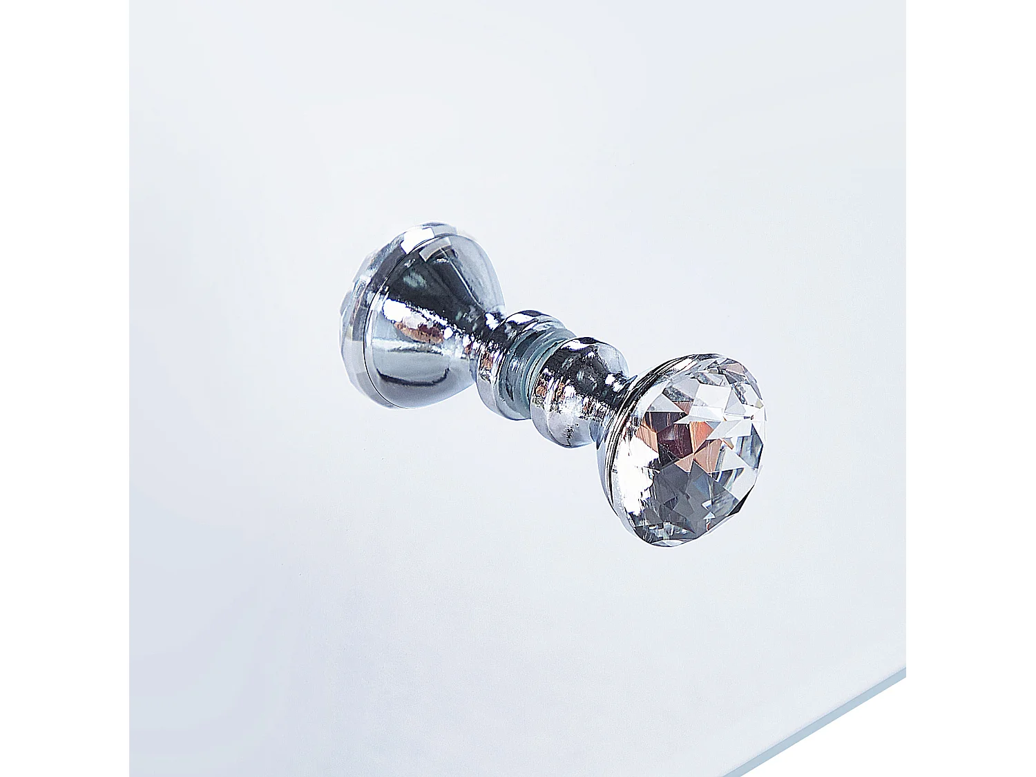 Table de nuit à 2 tiroirs NESLE Verre Miroir argenté