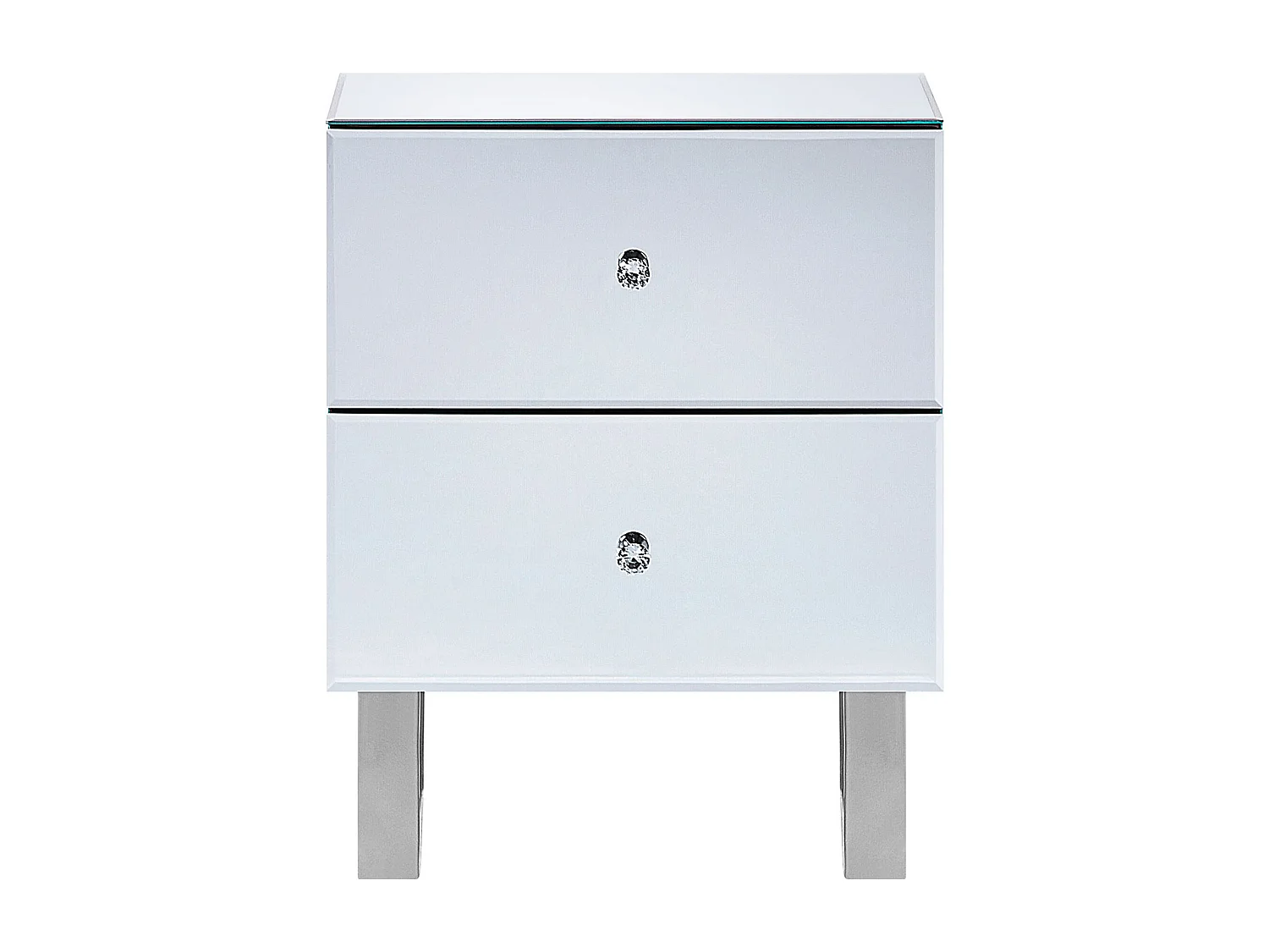 Nachtkastje met 2 lades NESLE Glas Zilver
