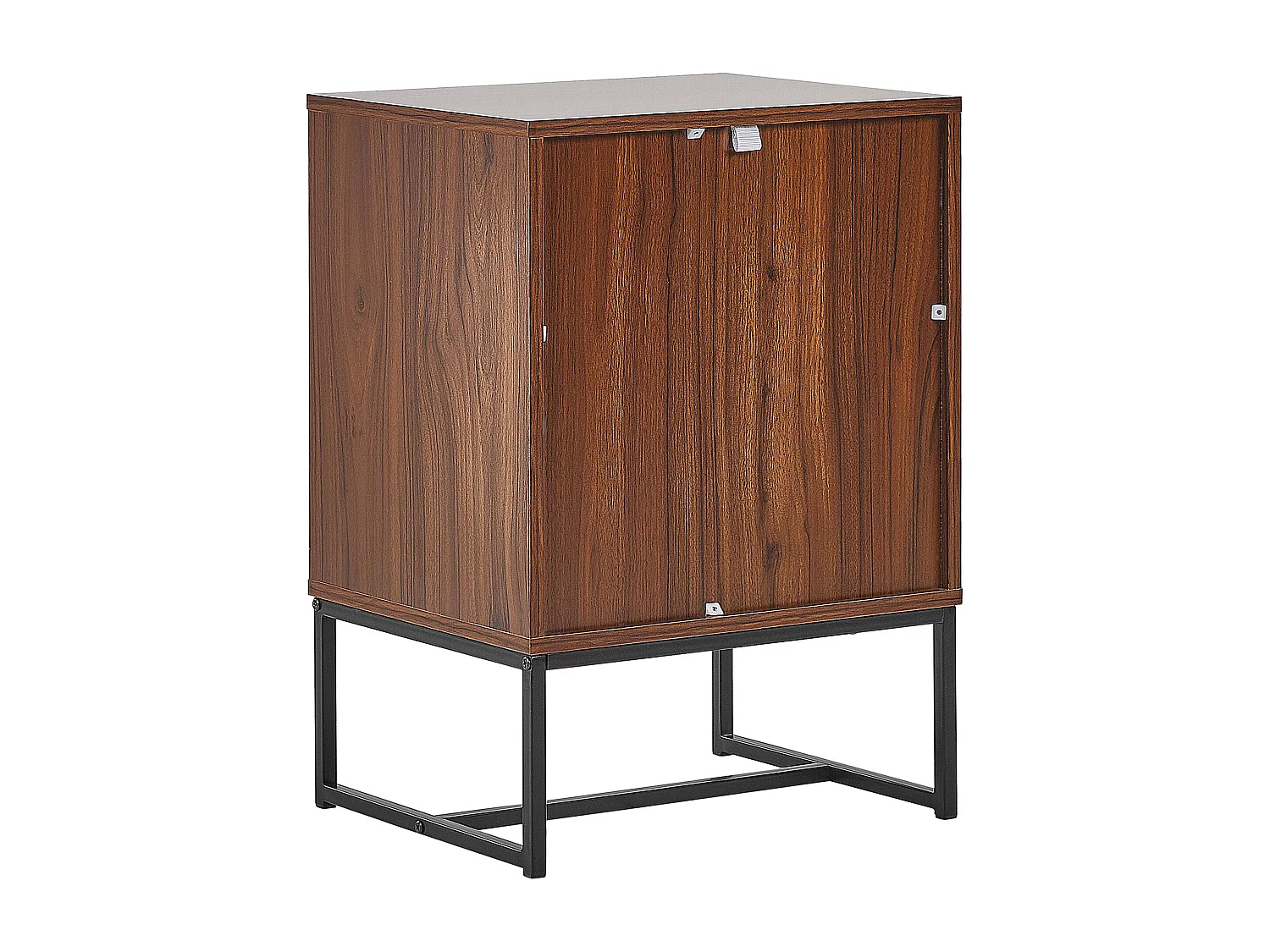 Moderner Nachttisch dunkler Holzfarbton / weiss 2 Schubladen Nueva