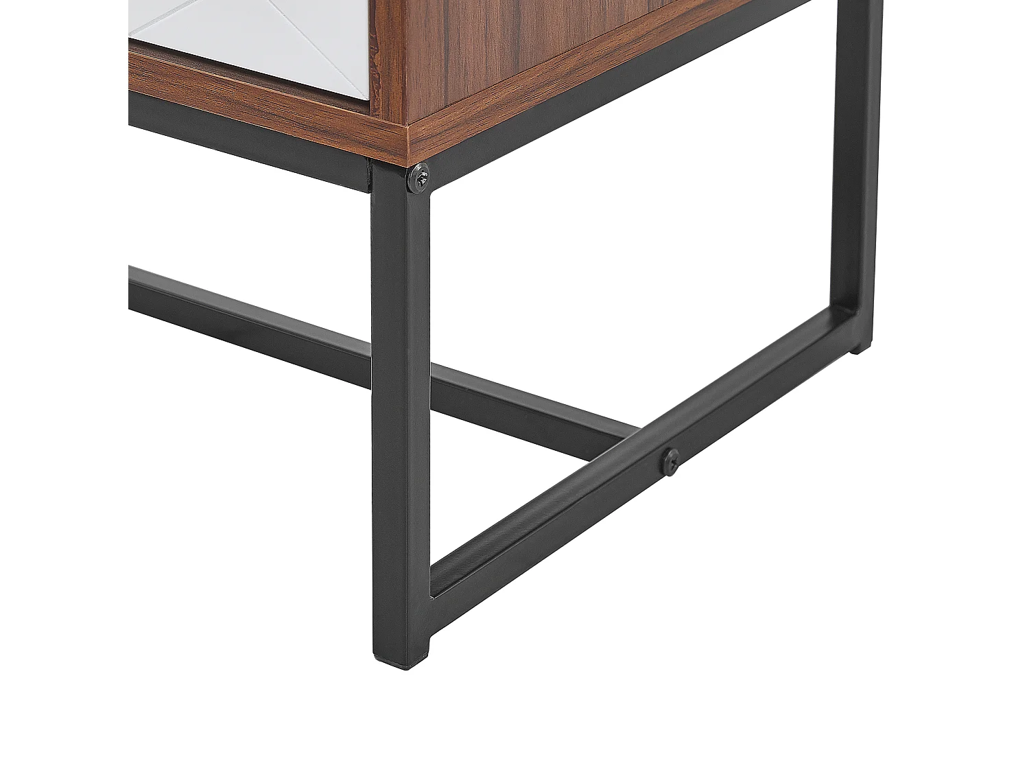 Comodino 2 cassetti NUEVA Marrone scuro/ Bianco