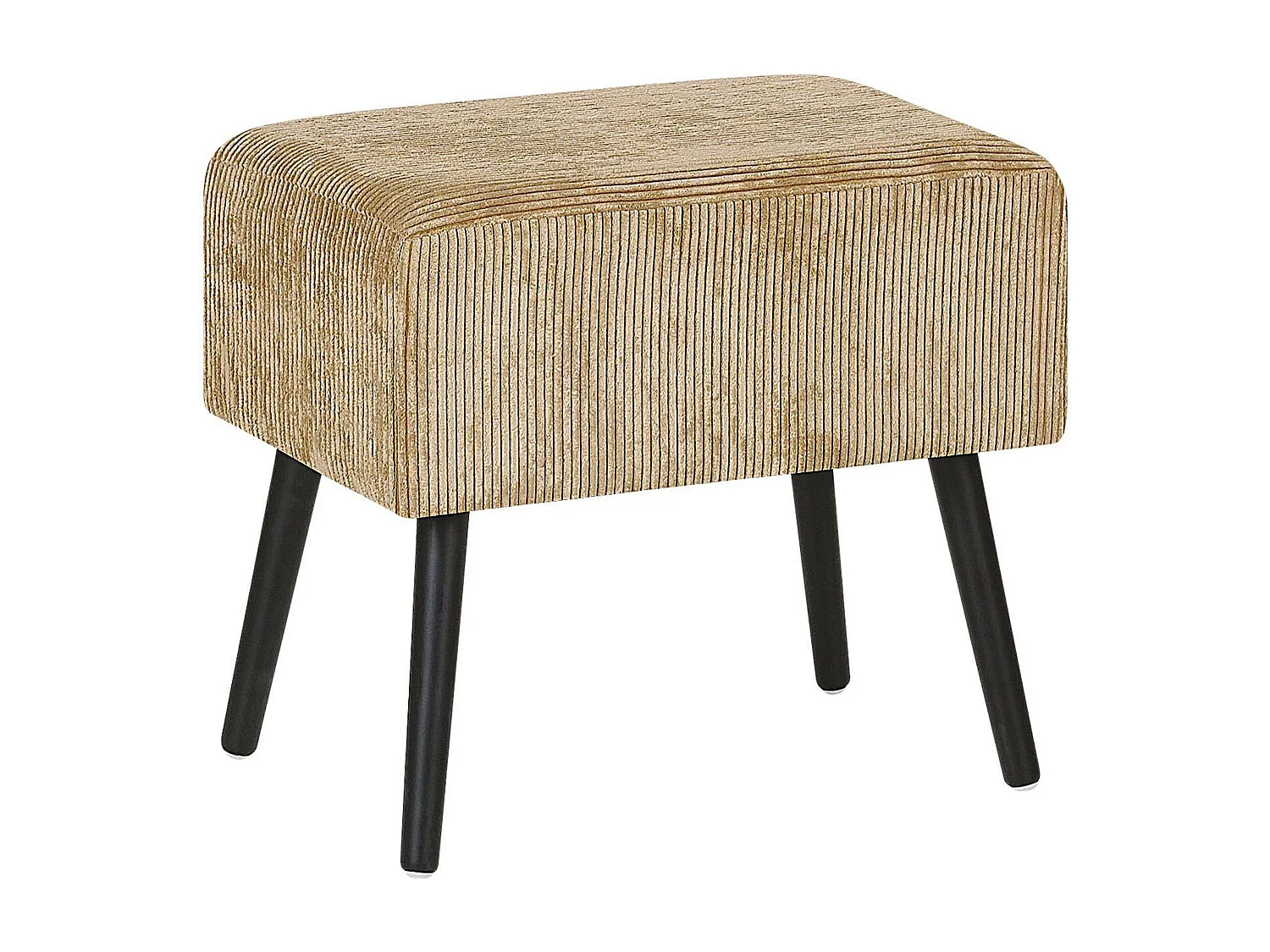 Table de nuit à 1 tiroir EUROSTAR Velours côtelé Beige sable