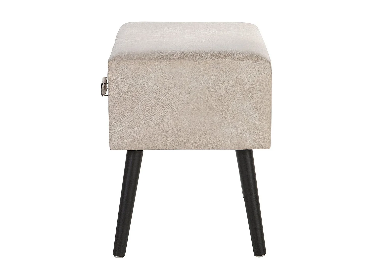 Mesa de cabeceira com gaveta EUROSTAR Pele sintética Creme