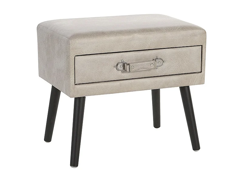Table de nuit à 1 tiroir EUROSTAR Cuir PU Beige