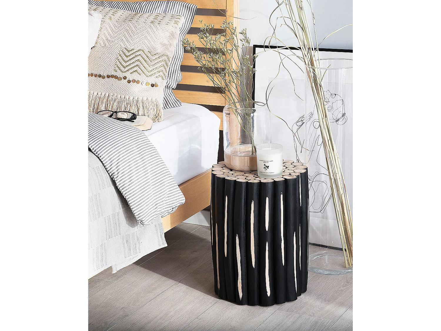 Bijzettafel ALTATA Teakhout Zwart