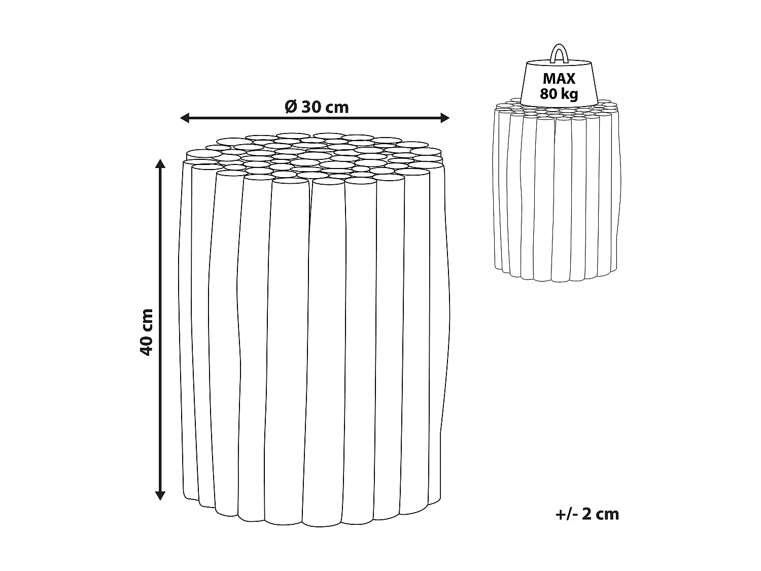 Bijzettafel ALTATA Teakhout Zwart