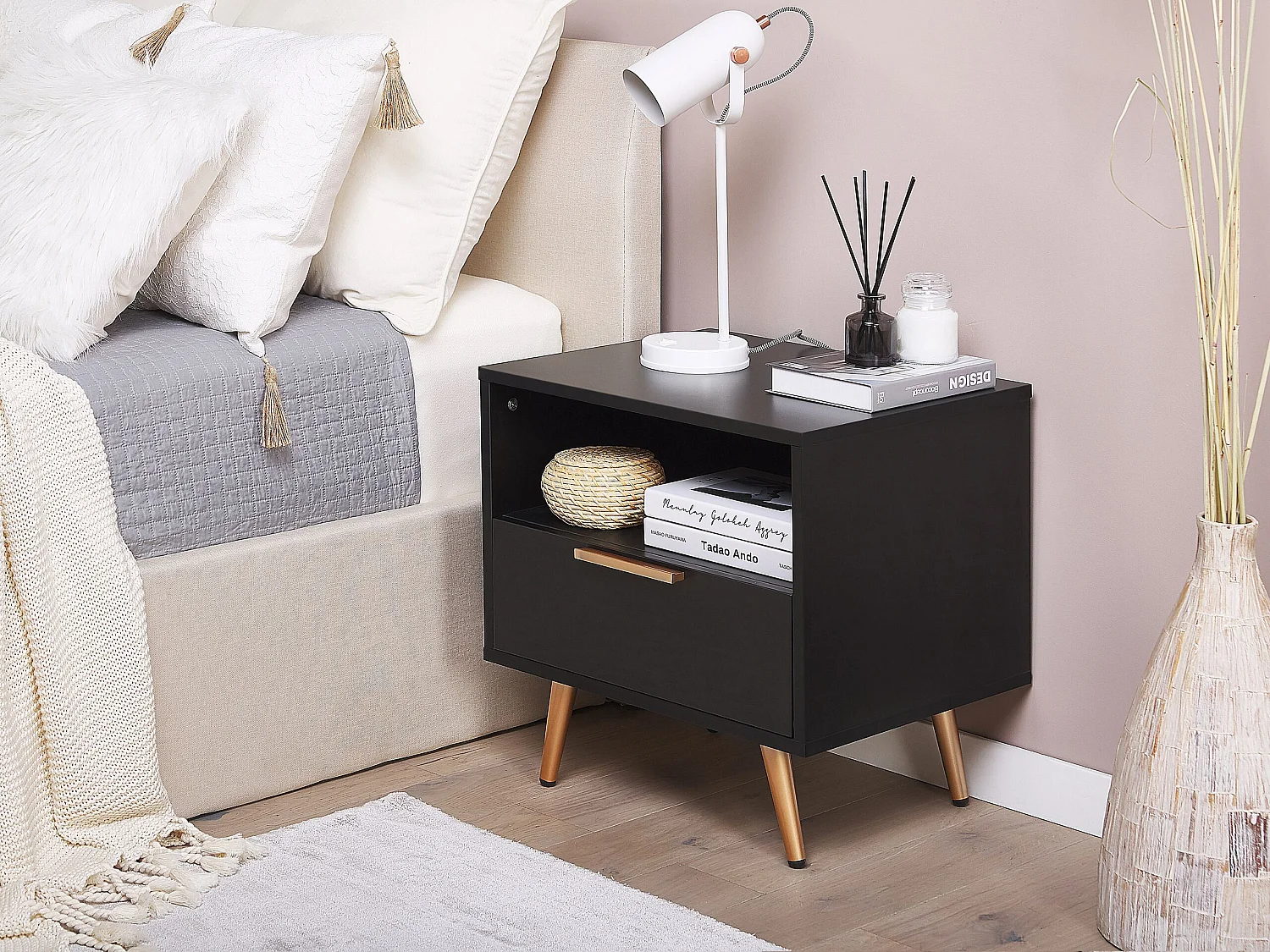 Table de nuit à 1 tiroir INDIO Noir