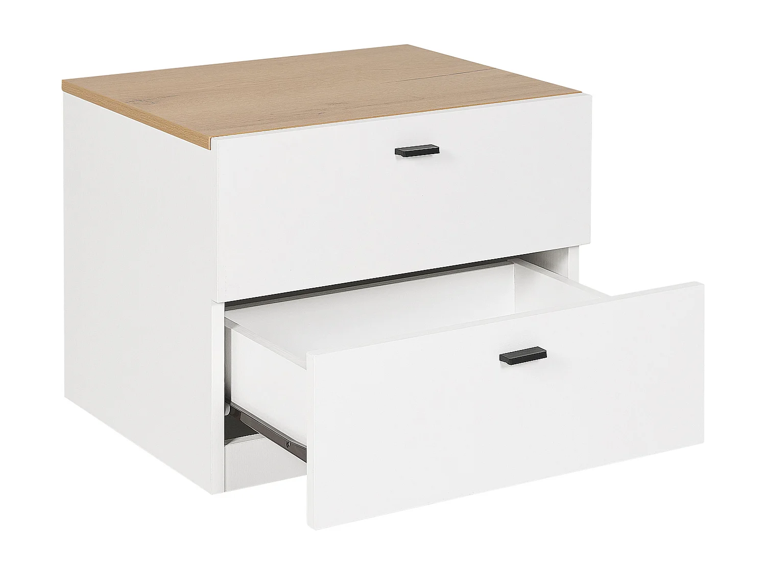 Table de nuit à 2 tiroirs EDISON Blanc