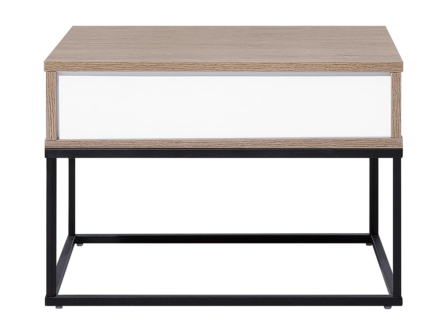 Praktischer Nachttisch dunkler Holzfarbton 1 Schublade industrieller Stil Cairo