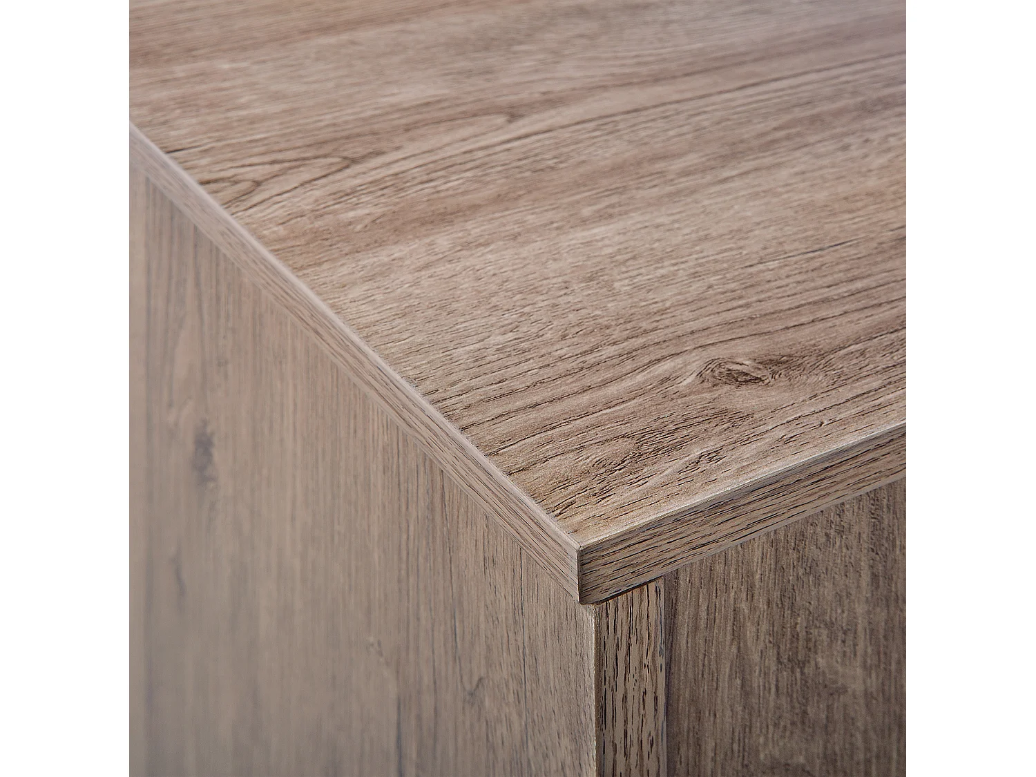 Praktischer Nachttisch dunkler Holzfarbton 1 Schublade industrieller Stil Cairo