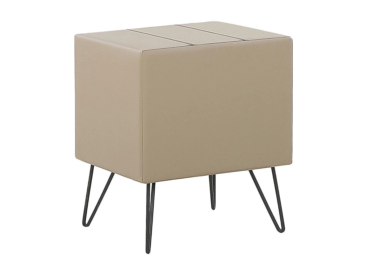 Nachttisch mit Schublade und Fach Kunstleder beige Glamour Look Betin