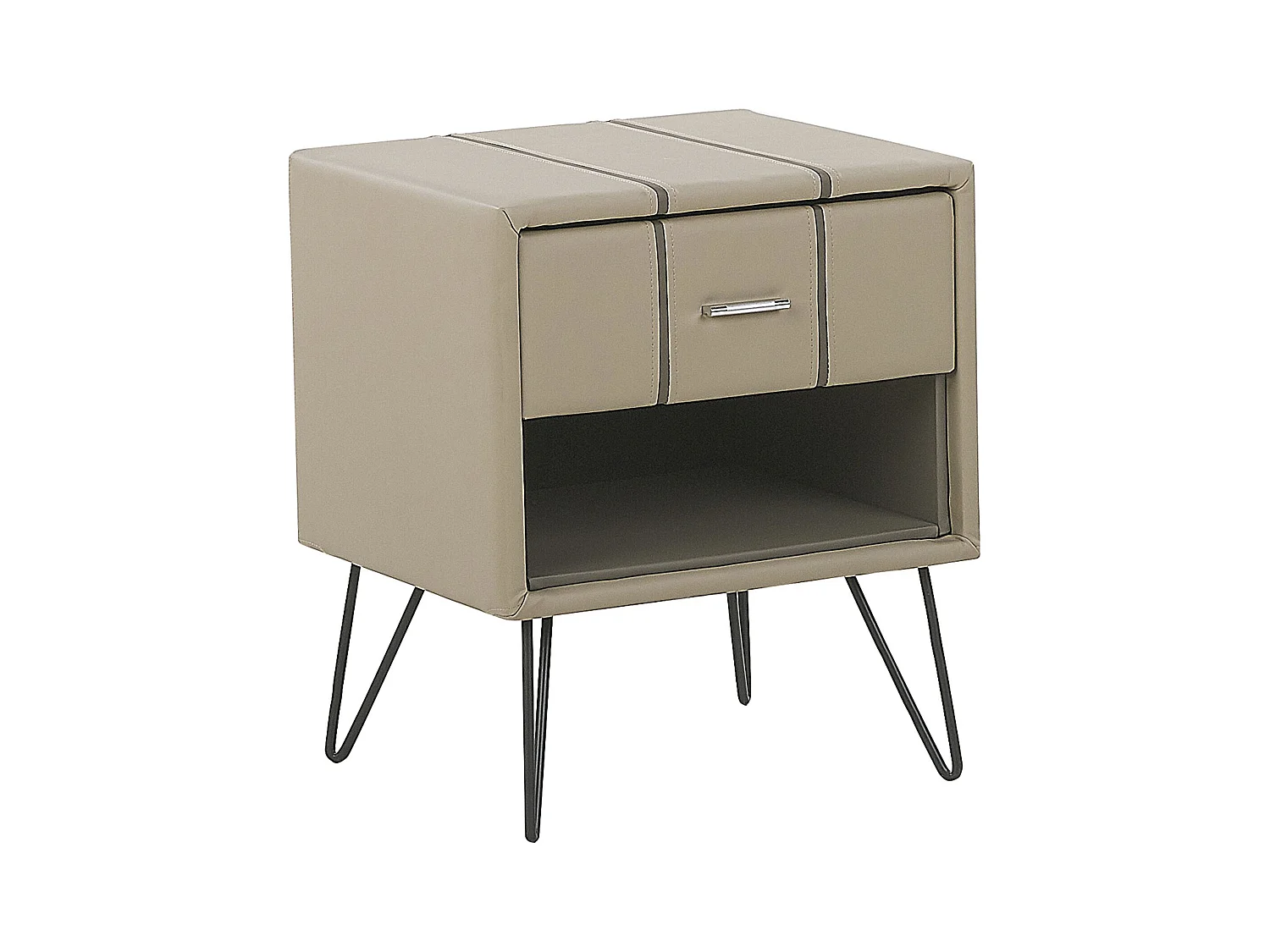 Table de chevet BETIN Cuir PU Beige