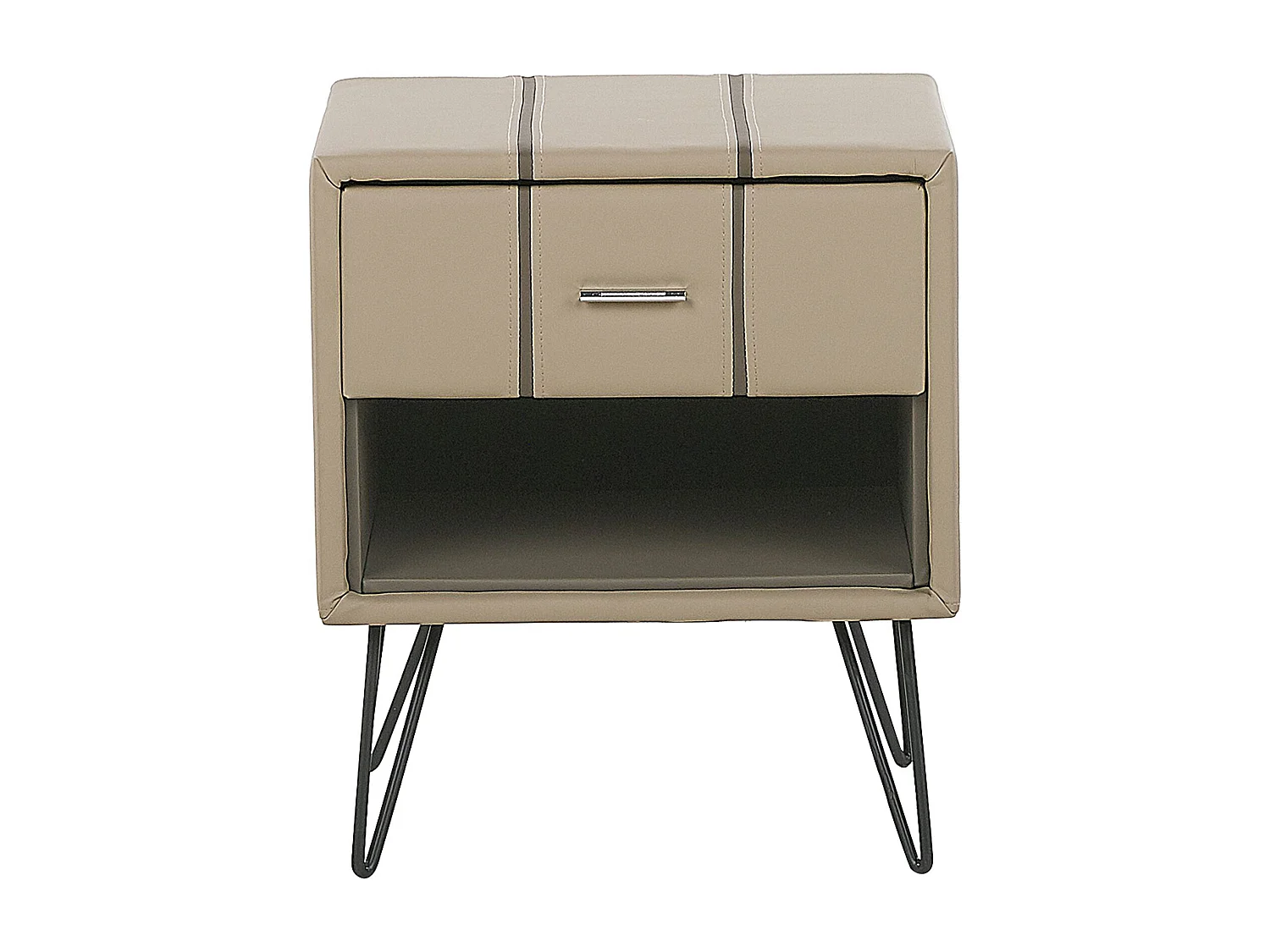 Mesita de noche BETIN Piel sintética Beige