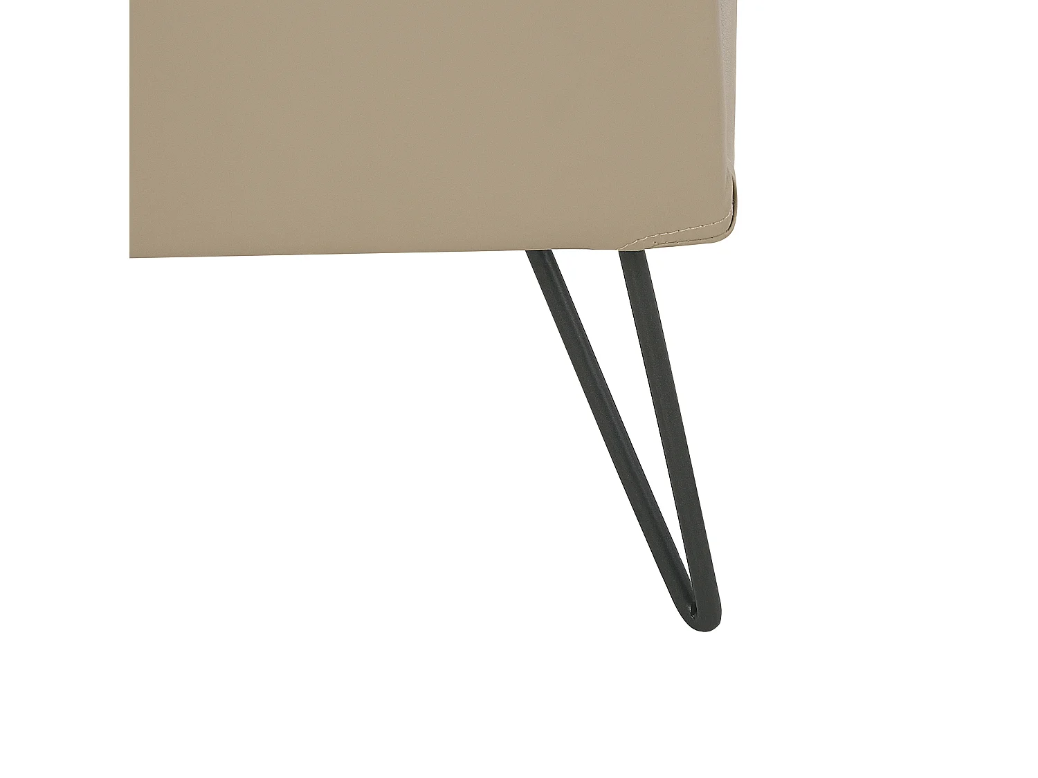 Nachttisch mit Schublade und Fach Kunstleder beige Glamour Look Betin