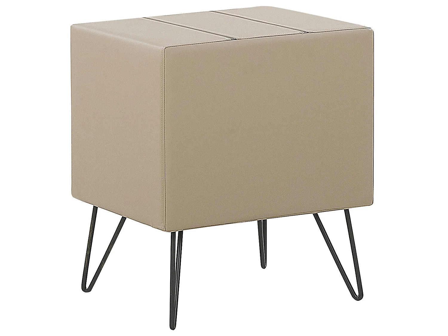 Sängbord med förvaringslåda BETIN Konstläder Beige