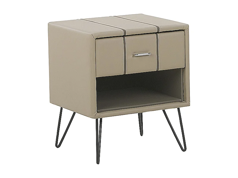 Table de chevet BETIN Cuir PU Beige