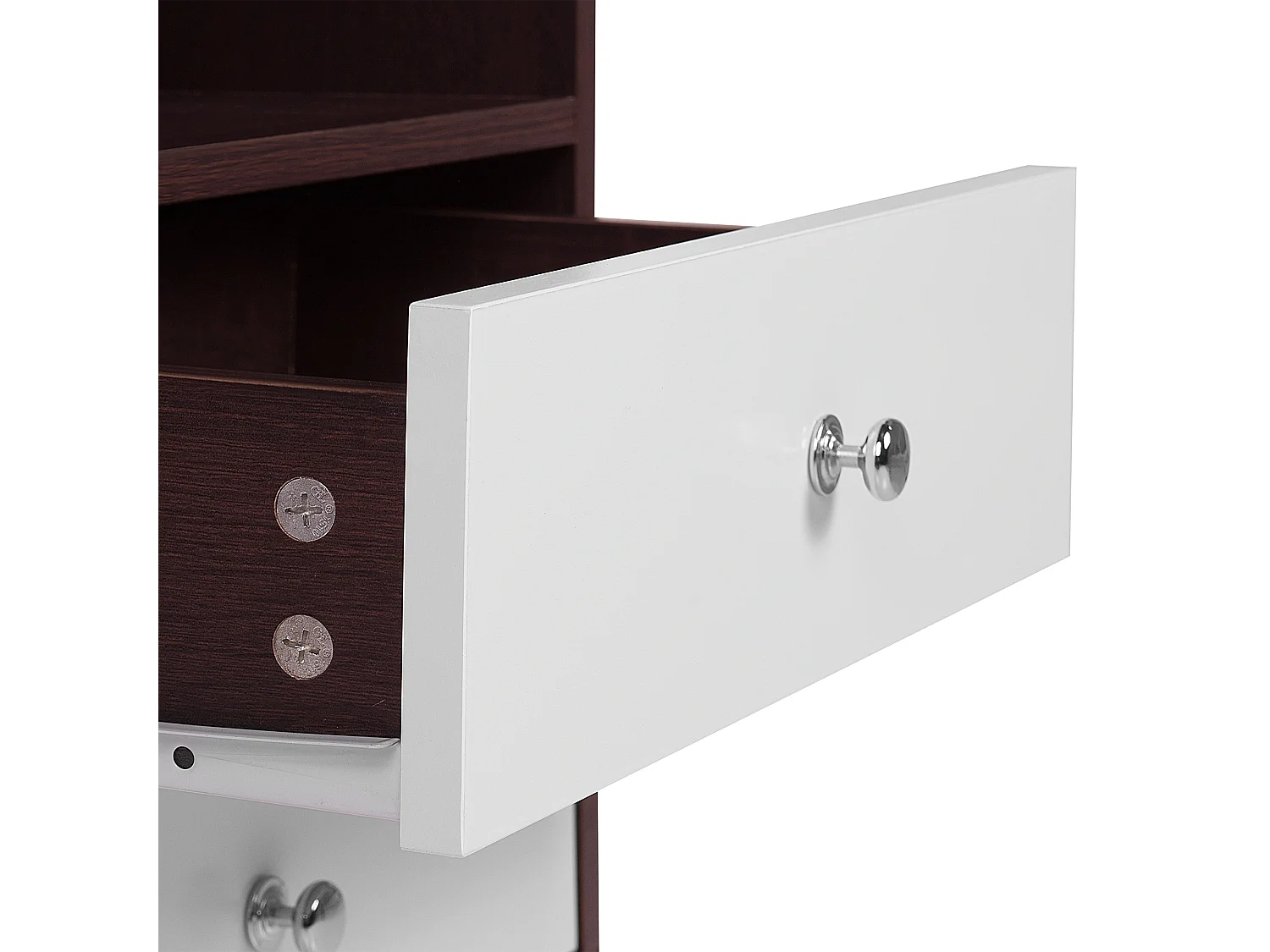 Table de nuit à 2 tiroirs ARVIN Marron/blanc