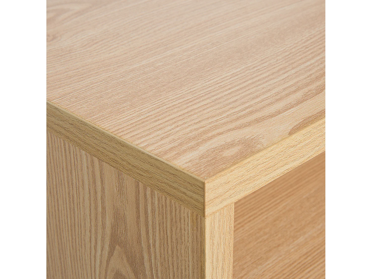 Moderner Nachttisch 2 Schubladen 1 Fach Holzfüße hellbraun/weiß/grau Fargo