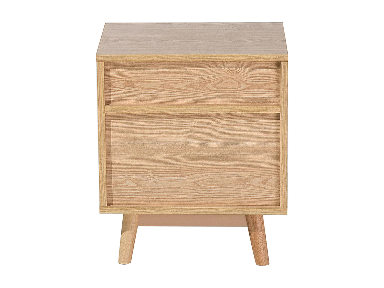 Mesa de cabeceira com 2 gavetas FARGO Castanho claro