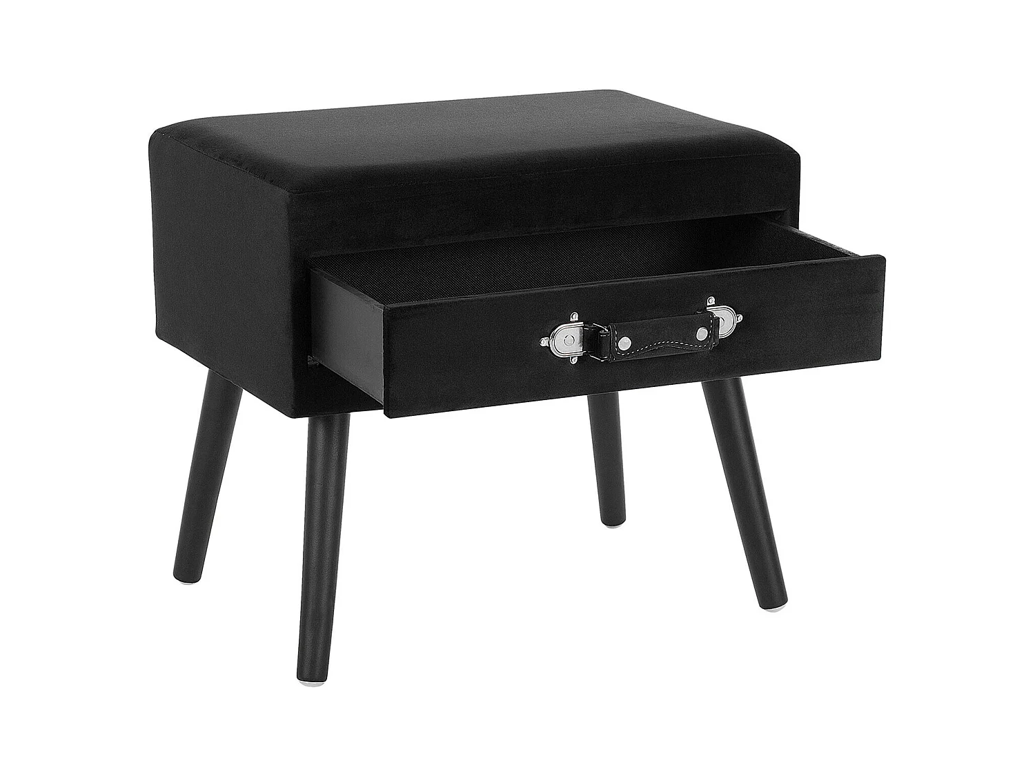 Nachtkastje Fluweel Zwart EUROSTAR