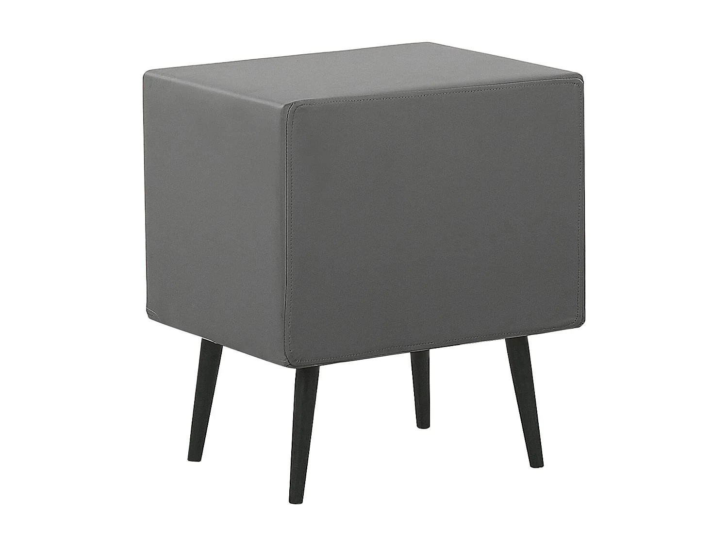 Table de nuit à 2 tiroirs ESSONNE Cuir PU Gris