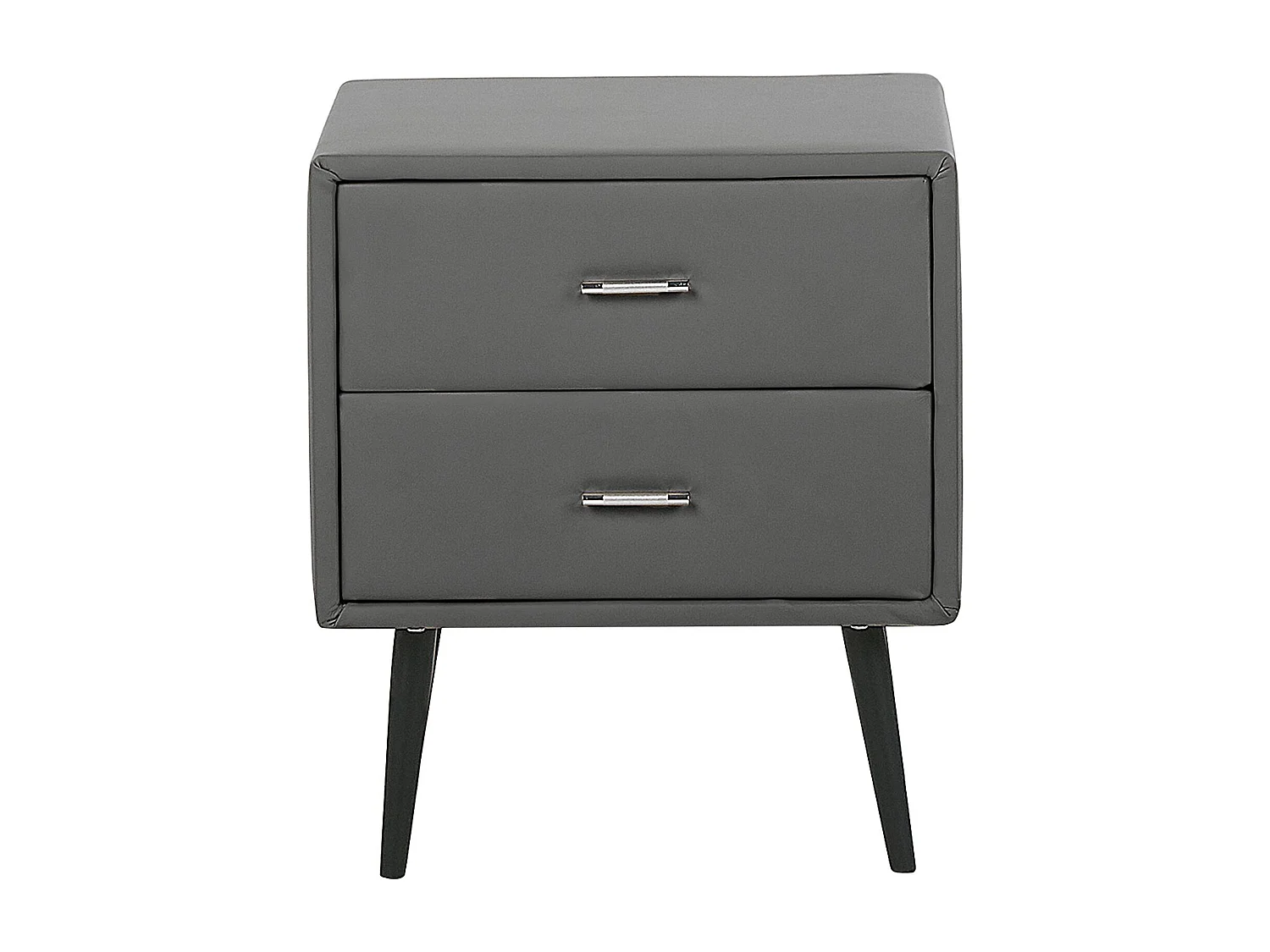 Table de nuit à 2 tiroirs ESSONNE Cuir PU Gris