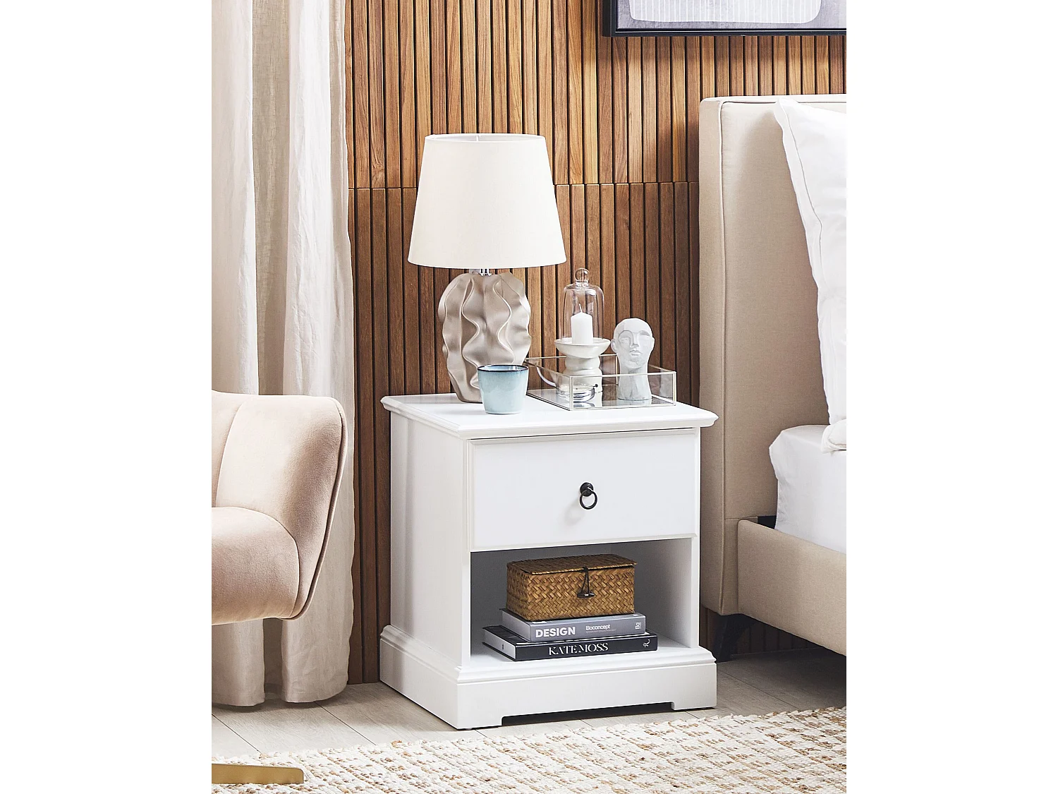 Szafka nocna 1 szuflada GILBERT Biały