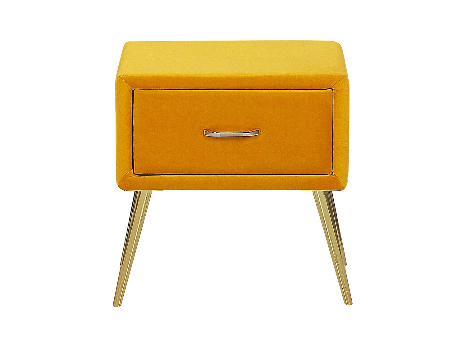 Table de nuit à 1 tiroir FLAYAT Velours Moutarde