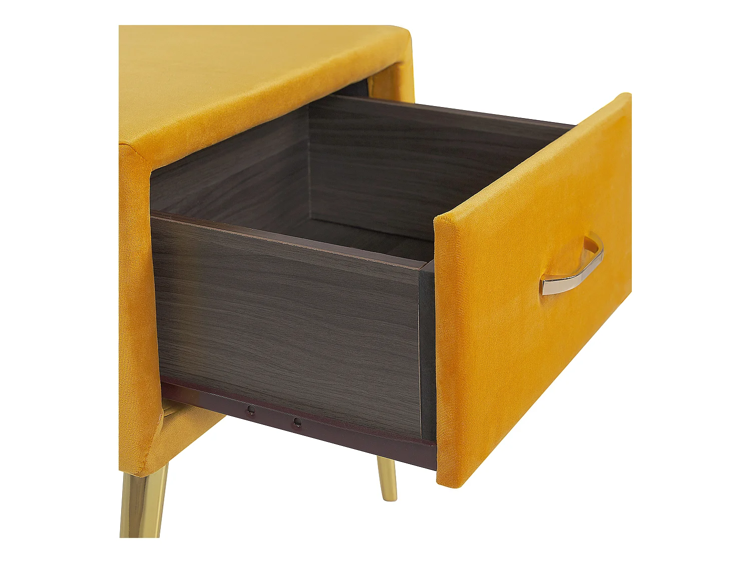 Table de nuit à 1 tiroir FLAYAT Velours Moutarde