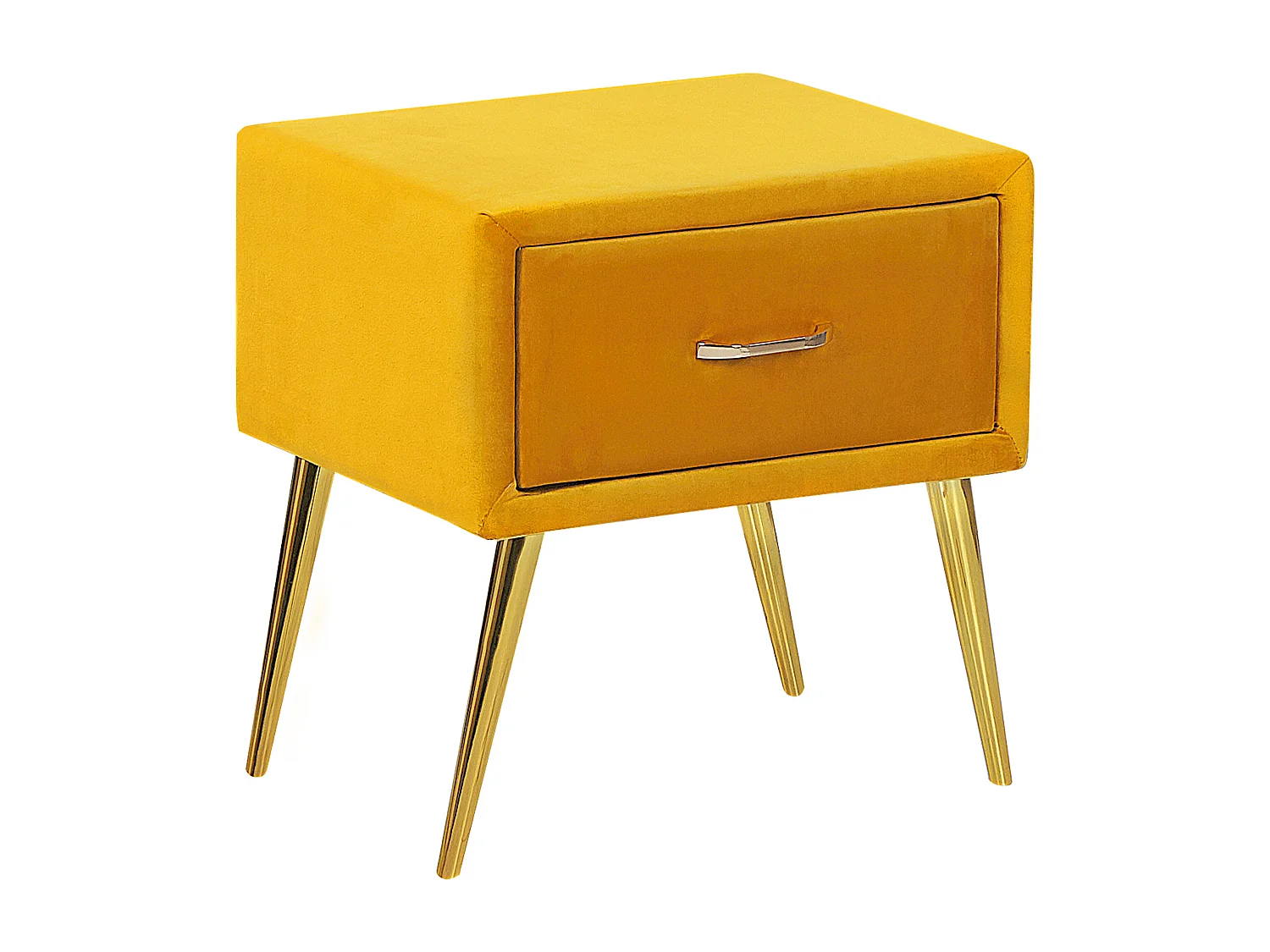 Nachtkastje met 1 lade FLAYAT Fluweel Mosterdgeel
